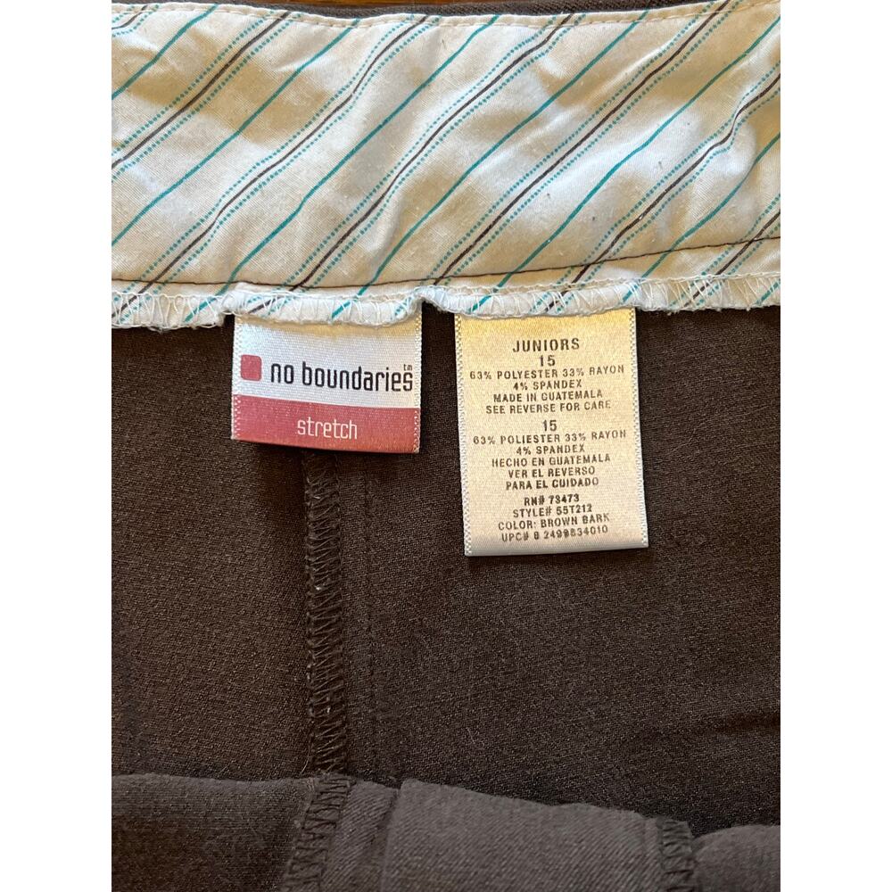 Vintage Y2K No Boundaries Juniors 15 Brown Stretch Wide Leg Dress Pants - Picture 7 of 7